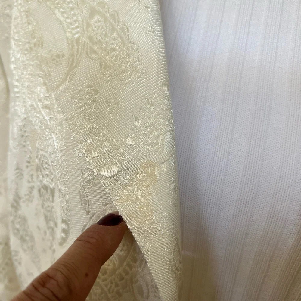 Le Suit Bridal White Jacquard Blazer - Size 14 - Picture 3 of 11